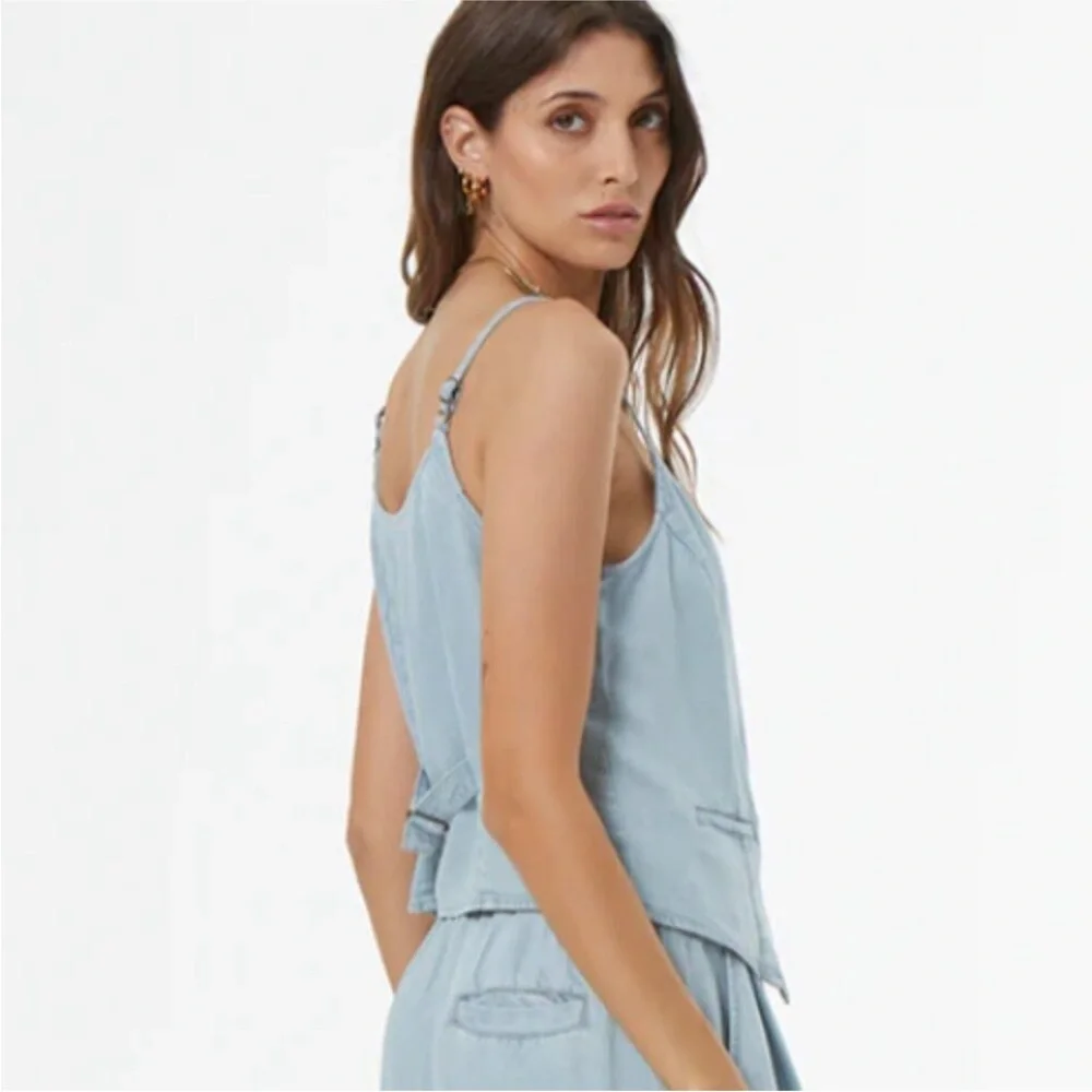 NWT young, fabulous & broke Button-Up Denim Vest - Picture 5 of 11